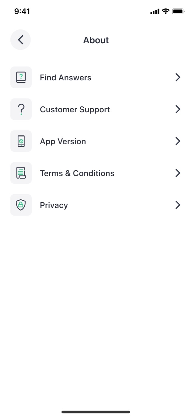 Settings - App / About / Help (legacy)